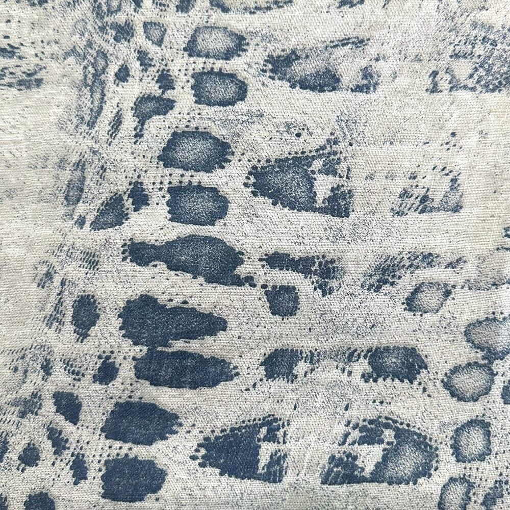Lungo L'Arno Boxy Linen Dress Size 1X Blue Gray Animal Print Mesh Shirt Dress - Picture 9 of 12